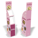 Espositore da terra multitasca in polipropilene per cataloghi, brochure e riviste aziendali